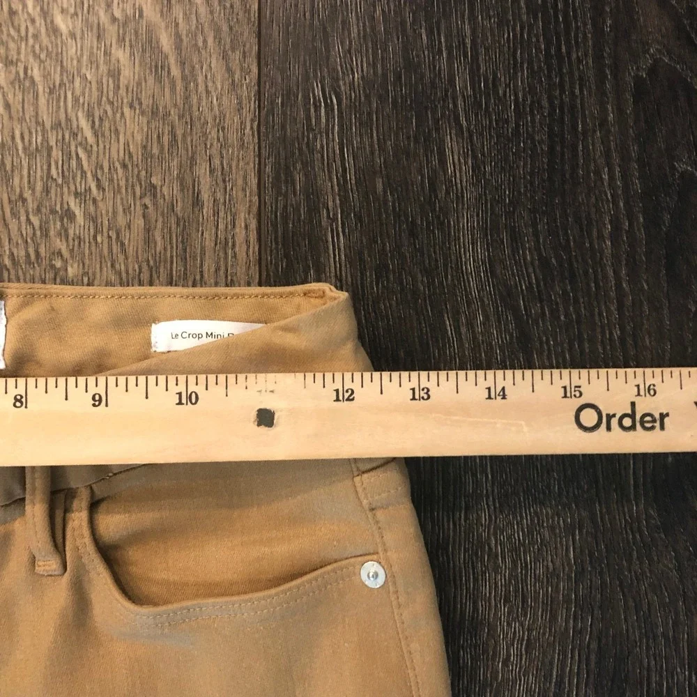 FRAME Le Crop Mini Boot Jeans Light Camel Coated Brown Size 26 Stretch